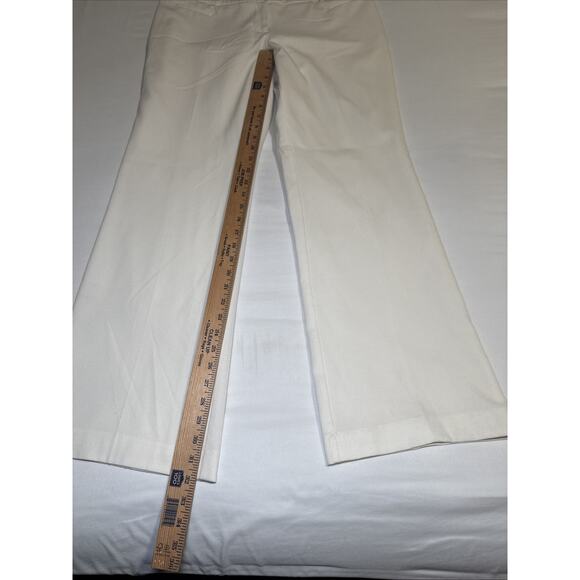 Apt 9 Womens Sz 10 Curvy Fit Trouser Dress Pants Cream Wide Leg Lined Career - Picture 7 of 12